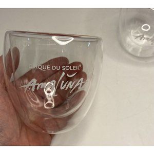 New Pair Cirque Du Soleil Amaluna Souvenir Double Walled Wine Glasses READ